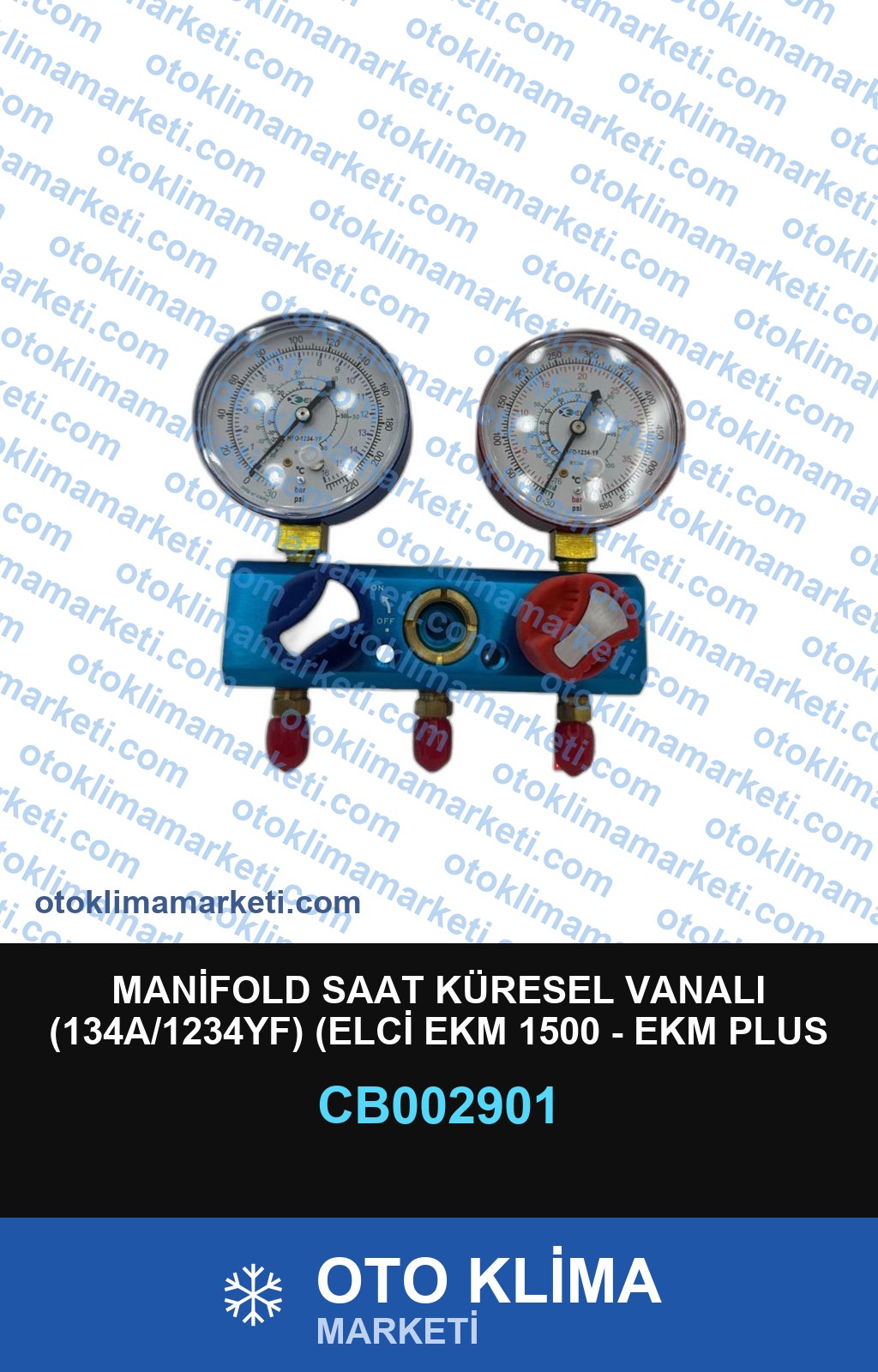 MANİFOLD SAAT KÜRESEL VANALI (134A/1234YF) (ELCİ EKM 1500 - EKM PLUS UYUMLU)
