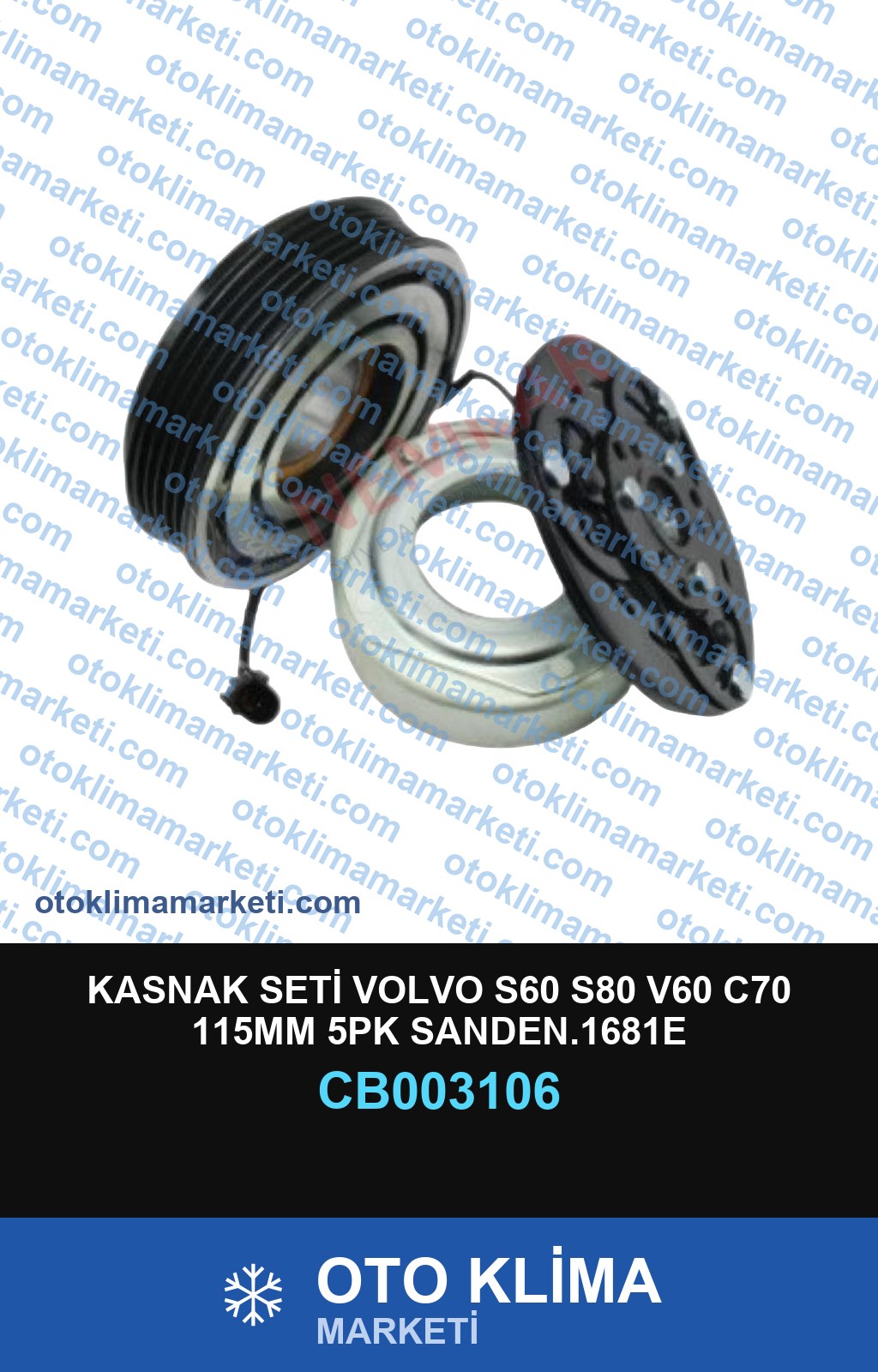 KASNAK SETİ VOLVO S60 S80 V60 C70 115MM 5PK SANDEN.1681E