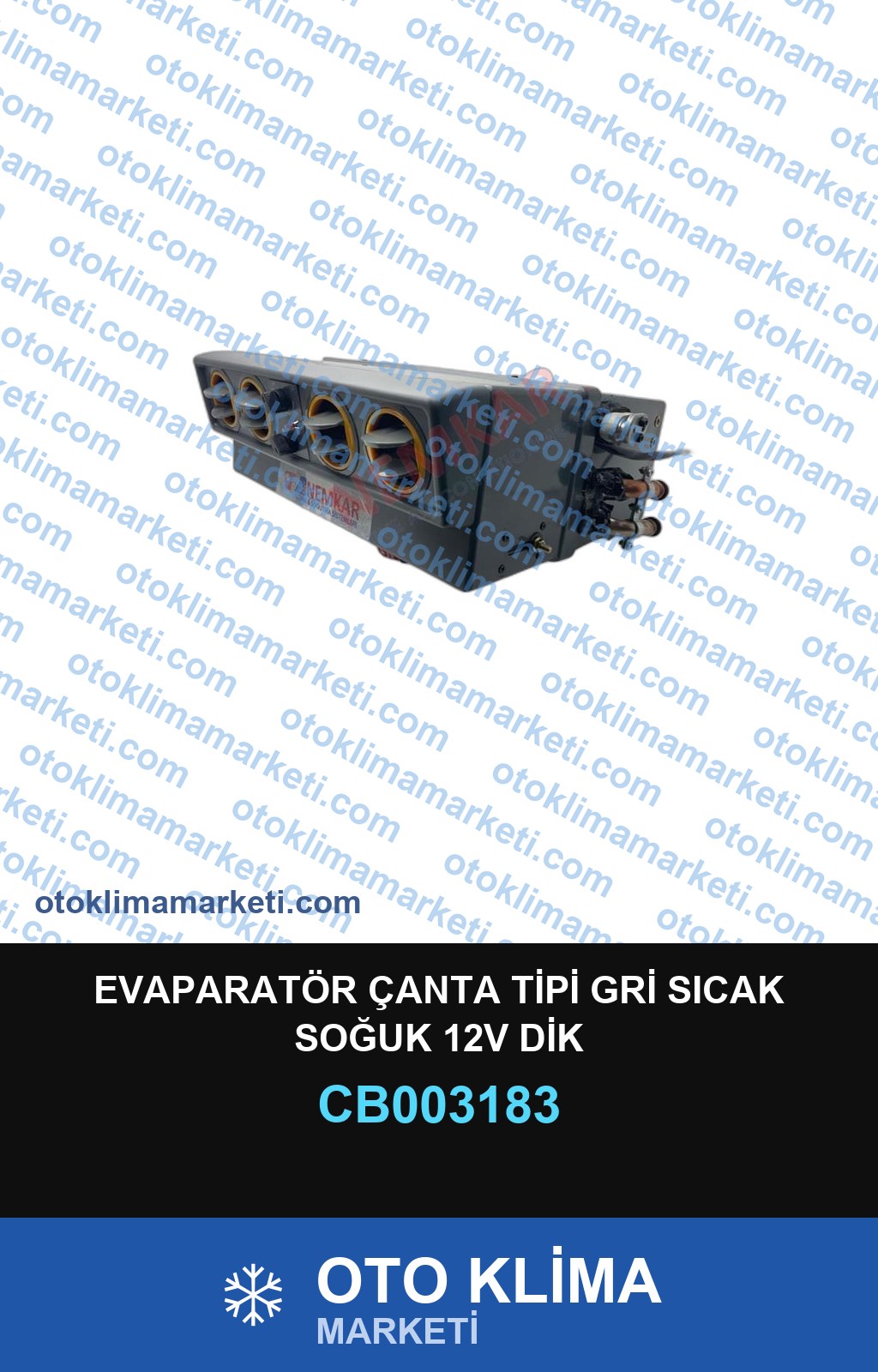 EVAPARATÖR ÇANTA TİPİ GRİ SICAK SOĞUK 12V DİK