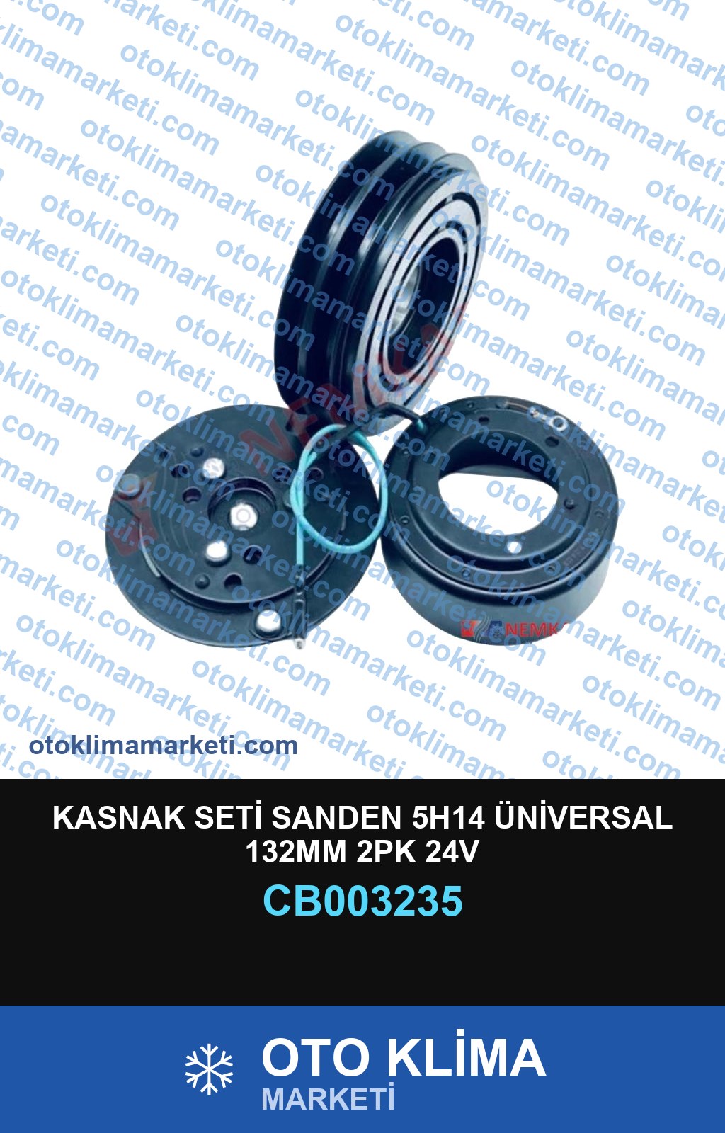 KASNAK SETİ SANDEN 5H14 ÜNİVERSAL 132MM 2PK 24V