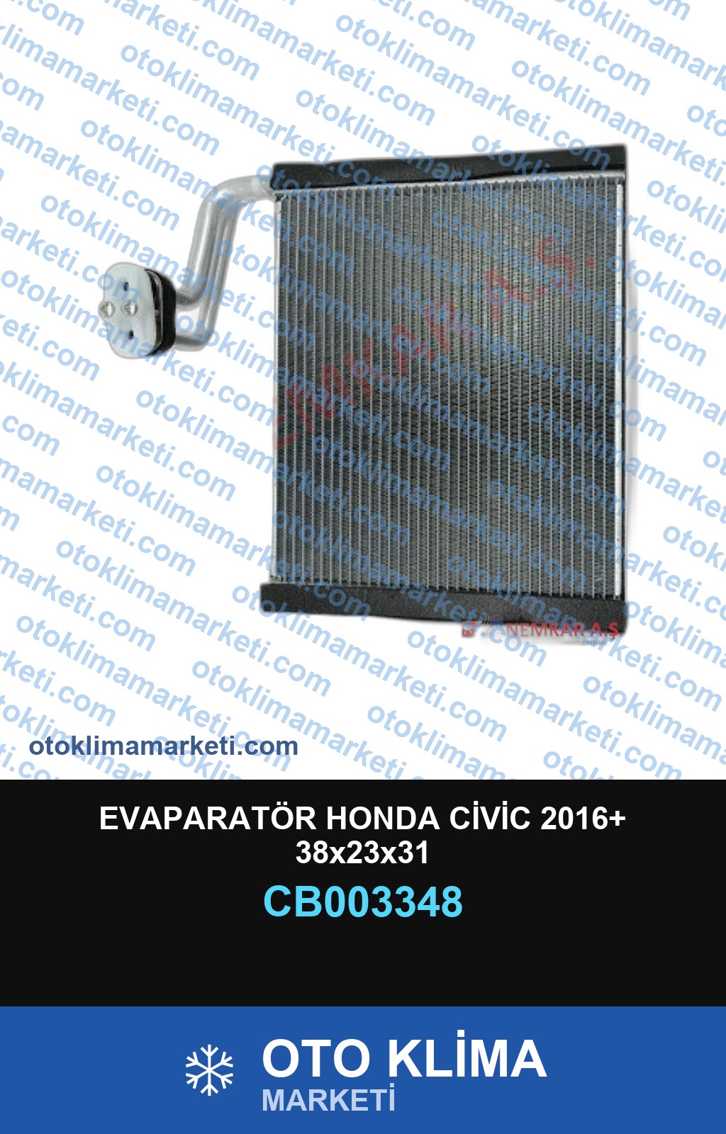 EVAPARATÖR HONDA CİVİC 2016+ 38x23x31
