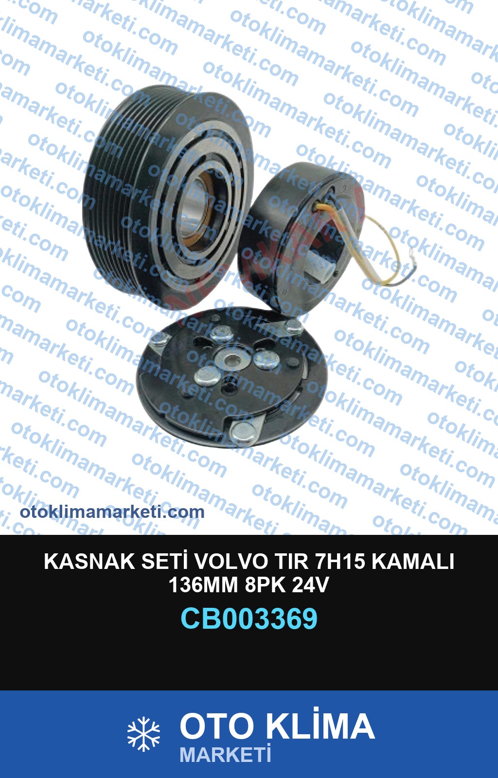 KASNAK SETİ VOLVO TIR 7H15 KAMALI 136MM 8PK 24V