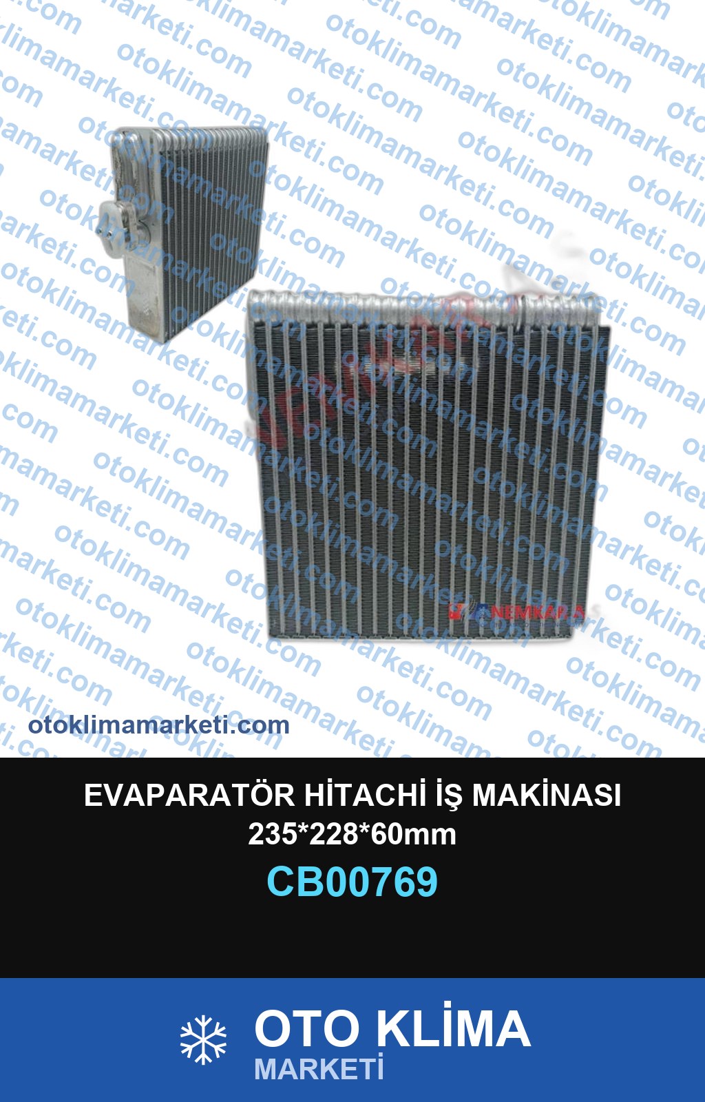 EVAPARATÖR HİTACHİ İŞ MAKİNASI 235*228*60mm