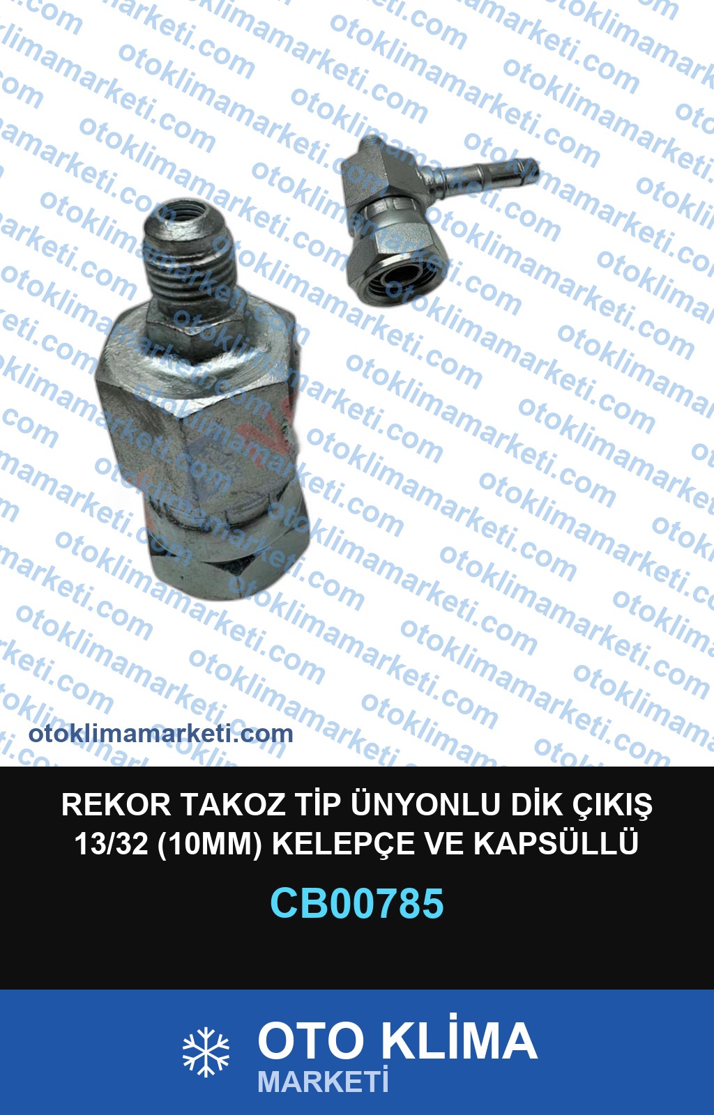 REKOR TAKOZ TİP ÜNYONLU DİK ÇIKIŞ 13/32 (10MM) KELEPÇE VE KAPSÜLLÜ KULLANIM ÜNİVERSAL