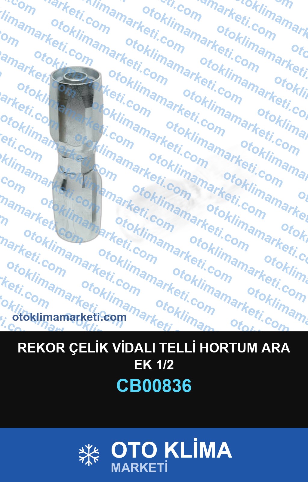 REKOR ÇELİK VİDALI TELLİ HORTUM ARA EK 1/2