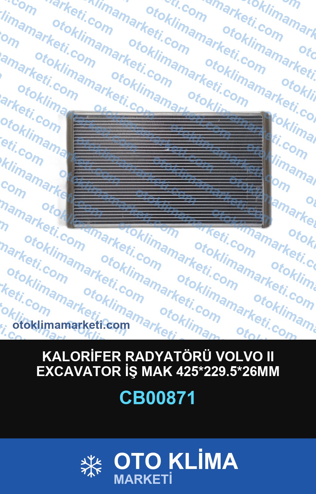 KALORİFER RADYATÖRÜ VOLVO II EXCAVATOR İŞ MAK 425*229.5*26MM