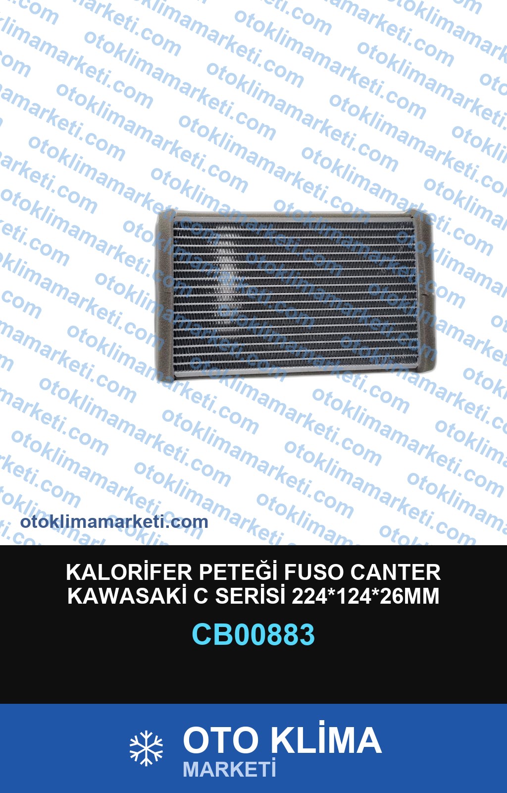 KALORİFER PETEĞİ FUSO CANTER KAWASAKİ C SERİSİ 224*124*26MM