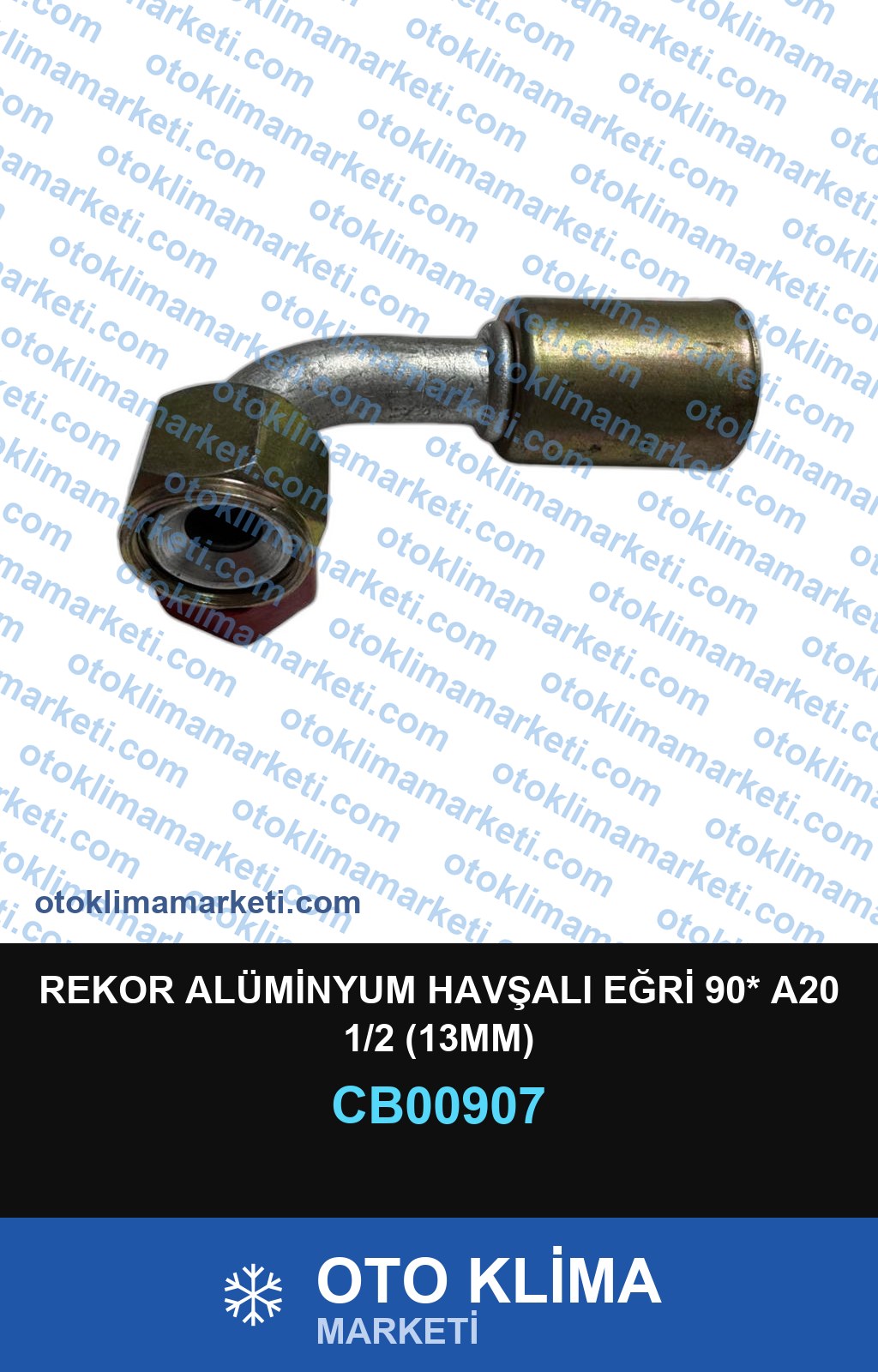REKOR ALÜMİNYUM HAVŞALI EĞRİ 90* A20 1/2 (13MM)