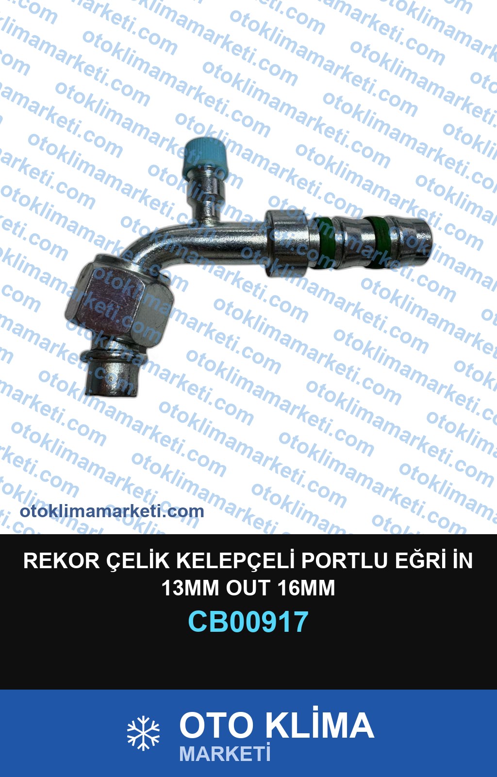 REKOR ÇELİK KELEPÇELİ PORTLU EĞRİ İN 13MM OUT 16MM