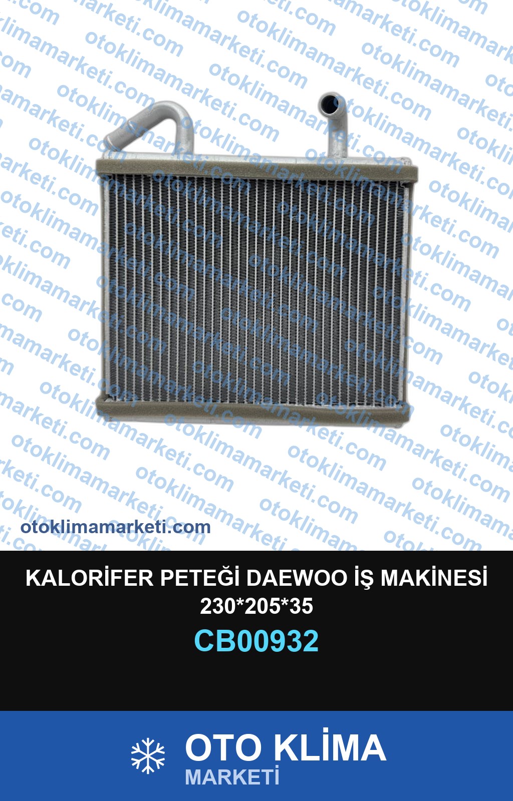 KALORİFER PETEĞİ DAEWOO İŞ MAKİNESİ 230*205*35