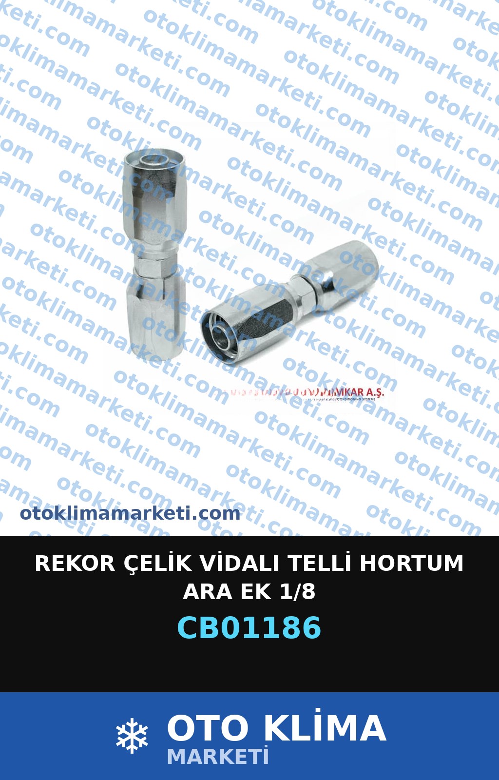REKOR ÇELİK VİDALI TELLİ HORTUM ARA EK 1/8 — REKOR / KELEPÇE / KAPŞON