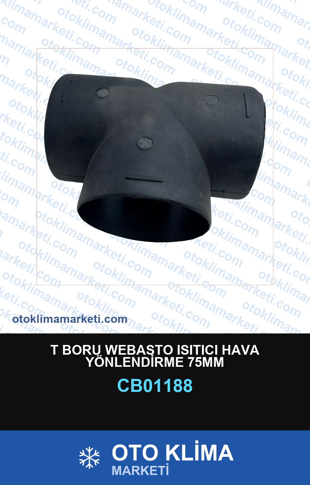 T BORU WEBASTO ISITICI HAVA YÖNLENDİRME 75MM — ISITICI WEBASTO