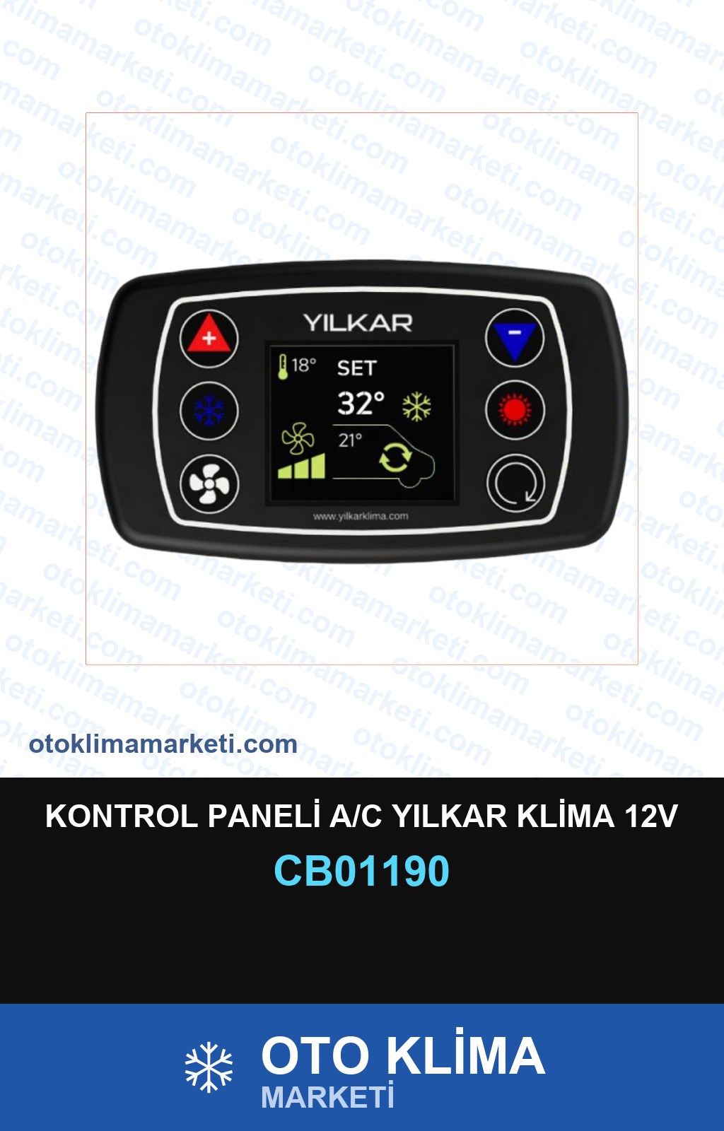 KONTROL PANELİ A/C YILKAR KLİMA 12V — AC DÜĞME/AÇMA KAPAMA DÜĞMELERİ — OEM marka