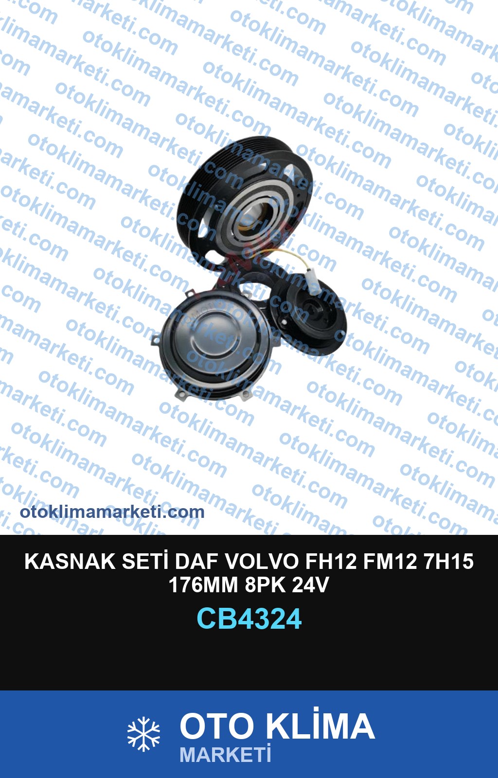 KASNAK SETİ DAF VOLVO FH12 FM12 7H15 176MM 8PK 24V