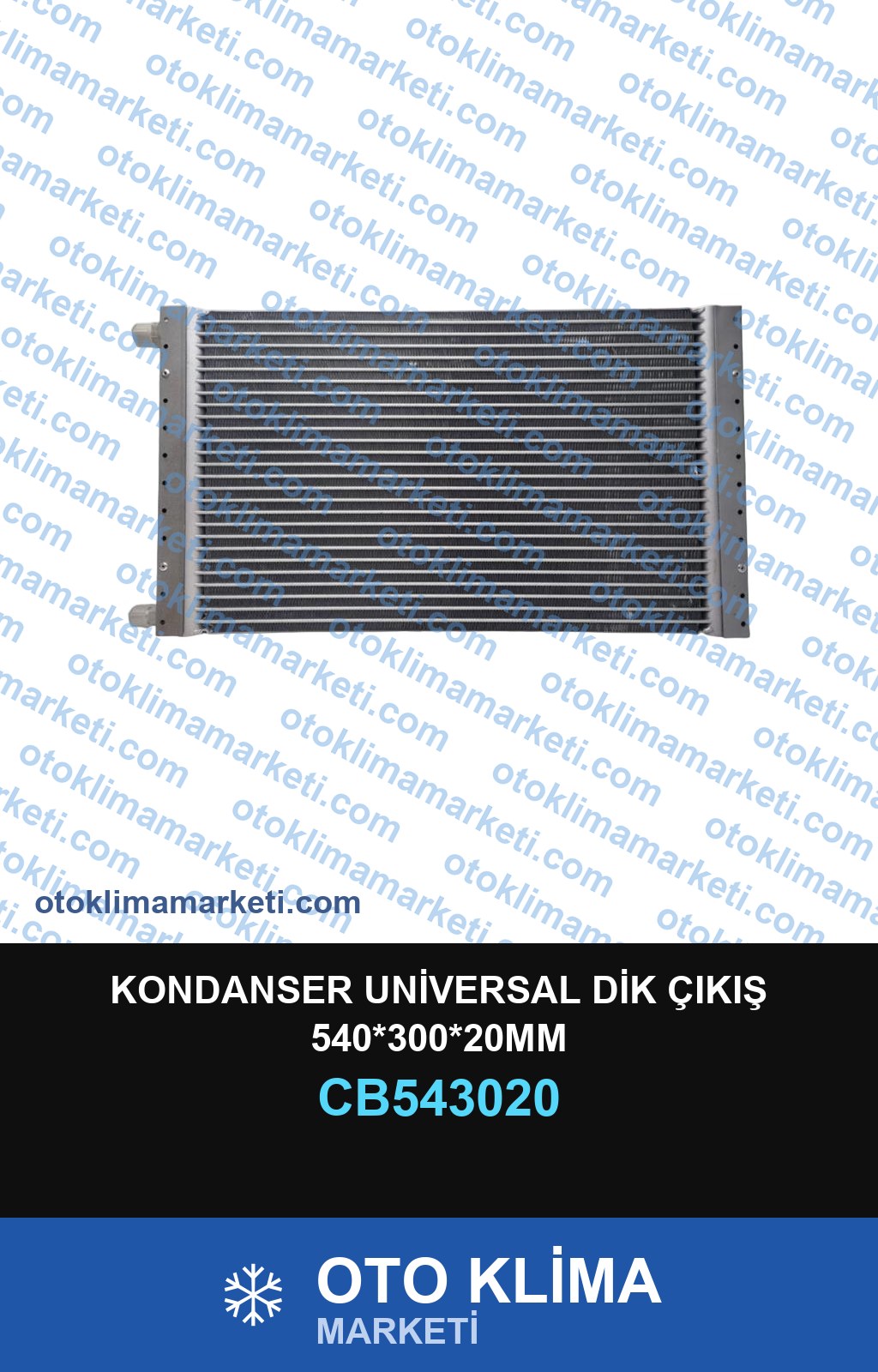 KONDANSER UNİVERSAL DİK ÇIKIŞ 540*300*20MM