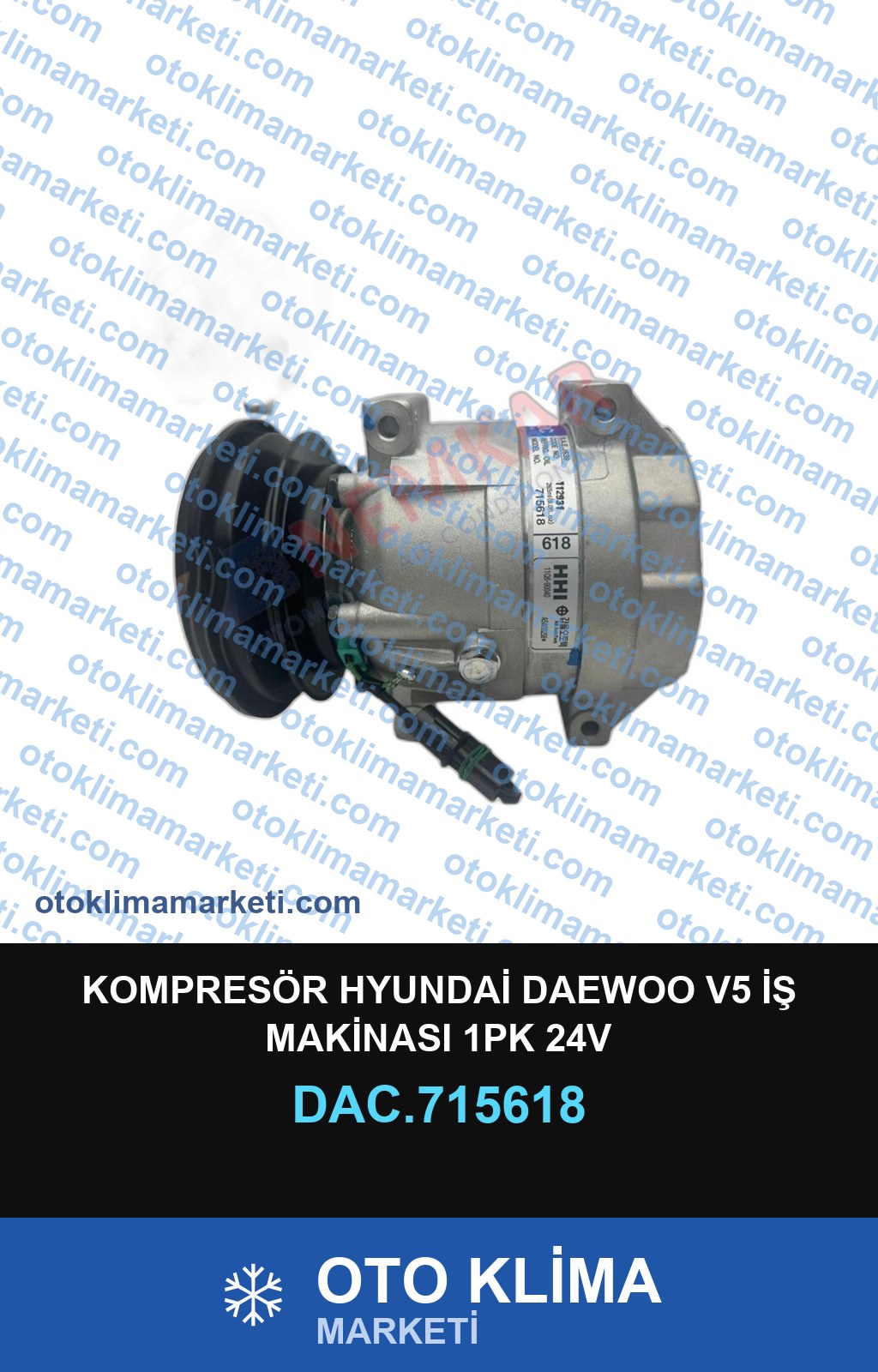 KOMPRESÖR HYUNDAİ DAEWOO V5 İŞ MAKİNASI 1PK 24V