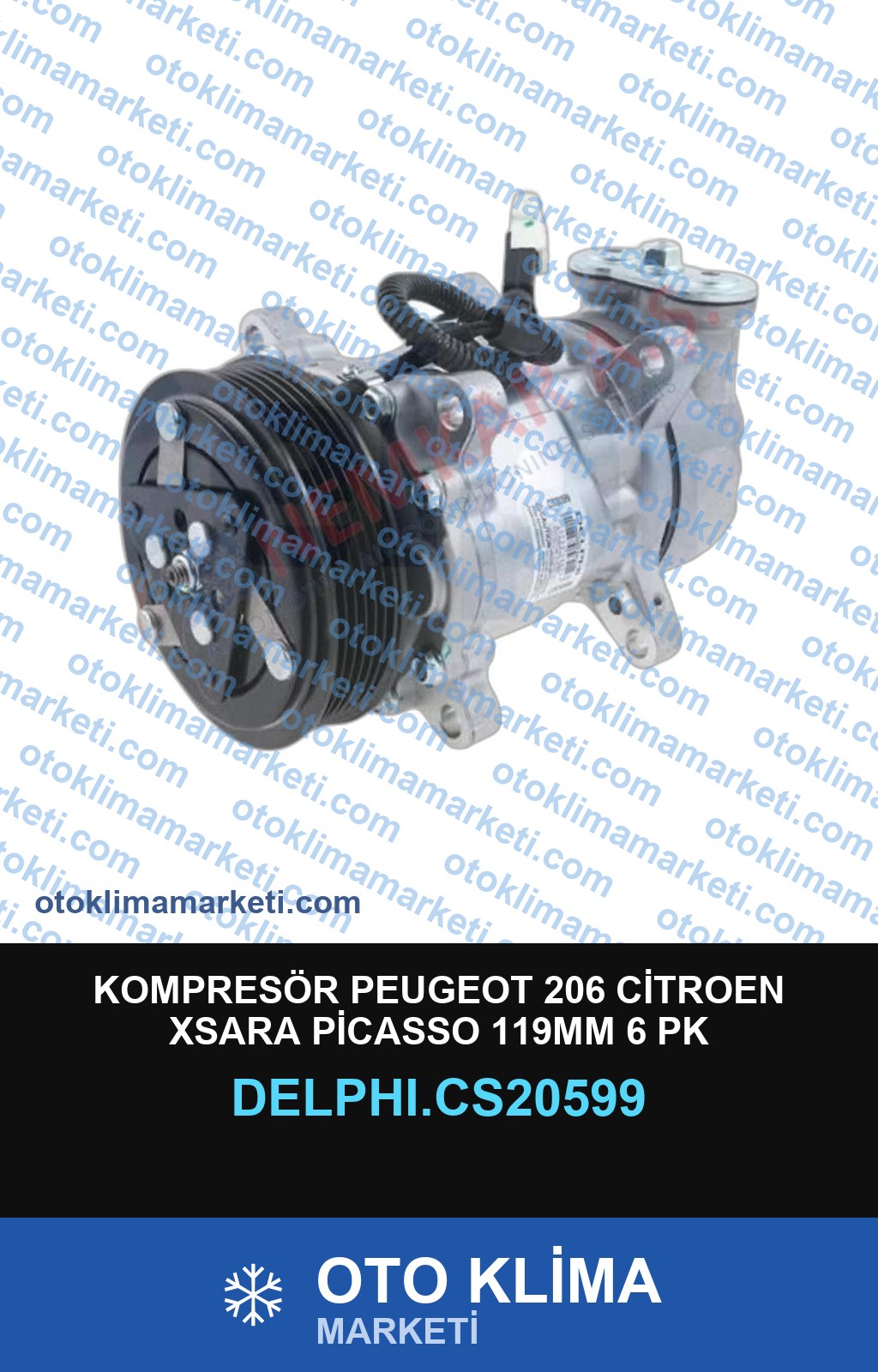 KOMPRESÖR PEUGEOT 206 CİTROEN XSARA PİCASSO 119MM 6 PK