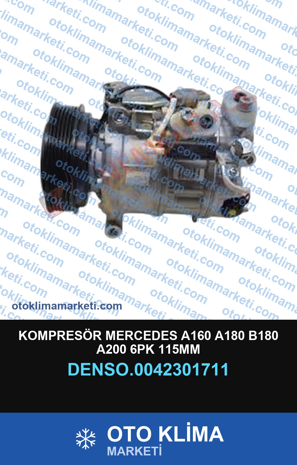 KOMPRESÖR MERCEDES A160 A180 B180 A200 6PK 115MM