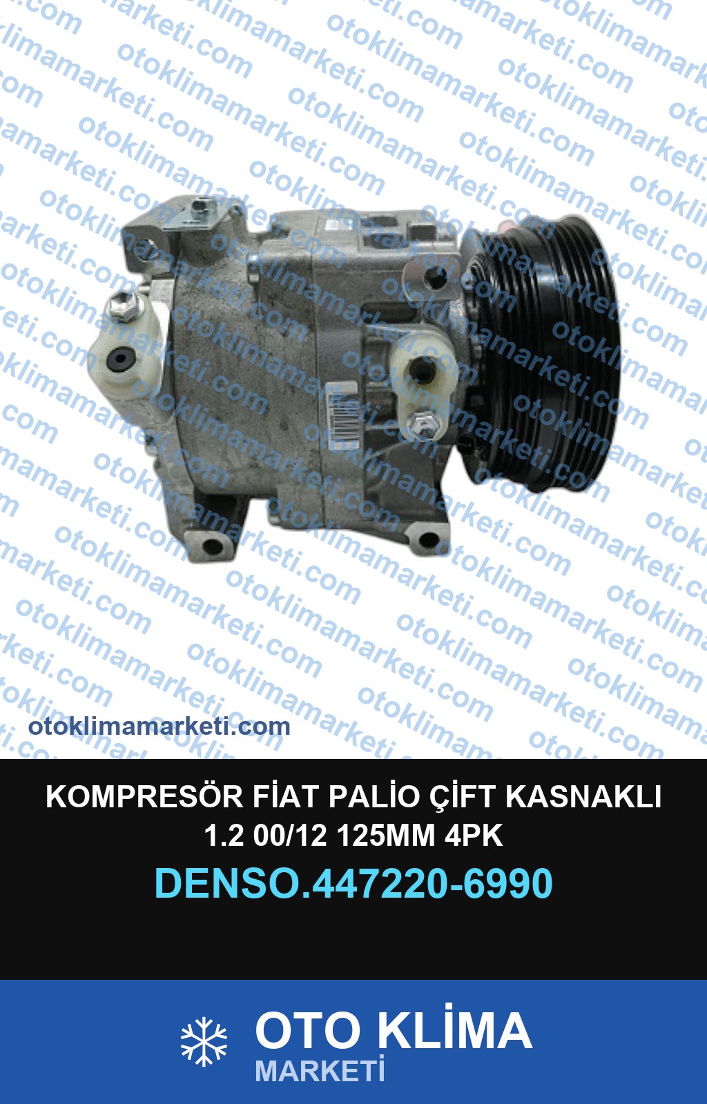 KOMPRESÖR FİAT PALİO ÇİFT KASNAKLI 1.2 00/12 125MM 4PK