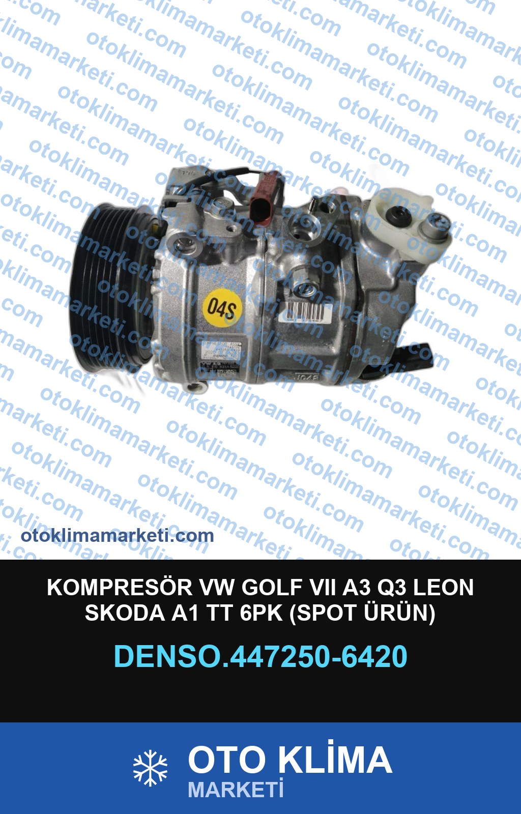 KOMPRESÖR VW GOLF VII A3 Q3 LEON SKODA A1 TT 6PK (SPOT ÜRÜN)