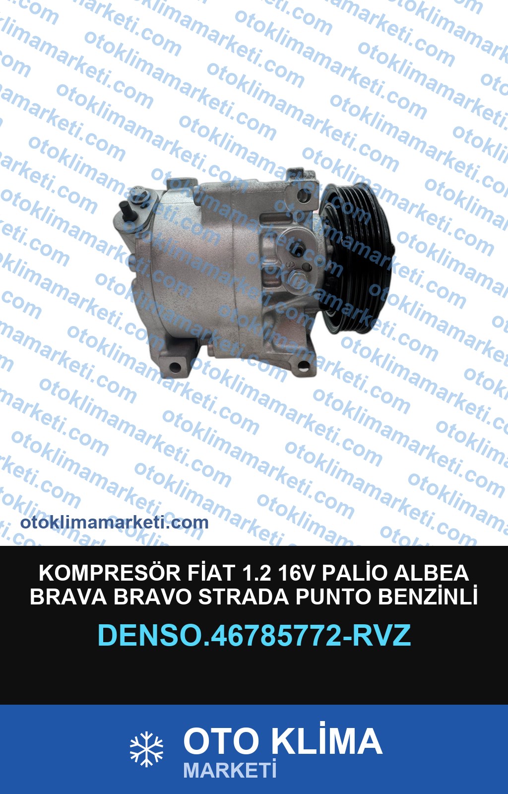 KOMPRESÖR FİAT 1.2 16V PALİO ALBEA BRAVA BRAVO STRADA PUNTO BENZİNLİ 125MM 5PK (REVİZYONLU)