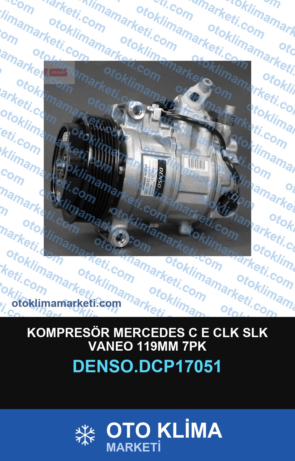 KOMPRESÖR MERCEDES C E CLK SLK VANEO 119MM 7PK