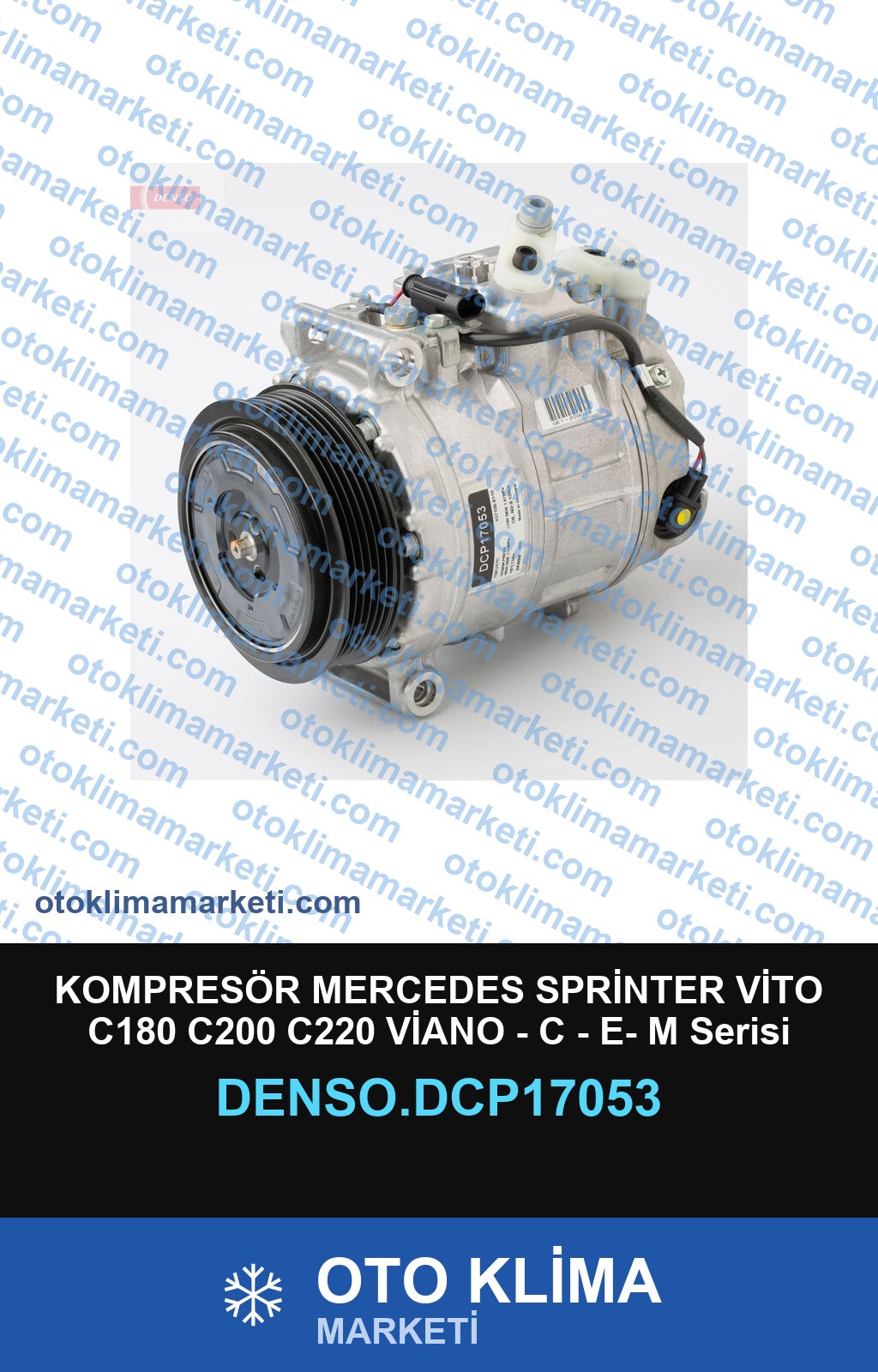 KOMPRESÖR MERCEDES SPRİNTER VİTO C180 C200 C220 VİANO - C - E- M Serisi 110mm 6Pk