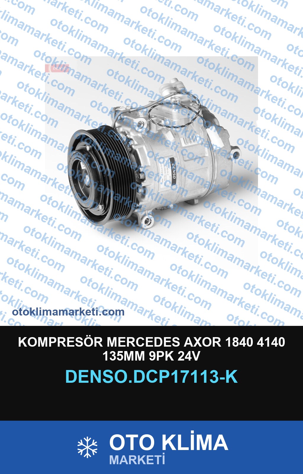 KOMPRESÖR MERCEDES AXOR 1840 4140 135MM 9PK 24V