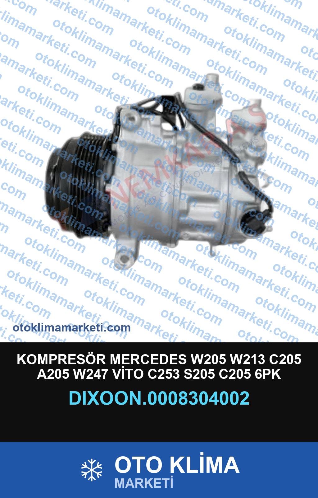 KOMPRESÖR MERCEDES W205 W213 C205 A205 W247 VİTO C253 S205 C205 6PK