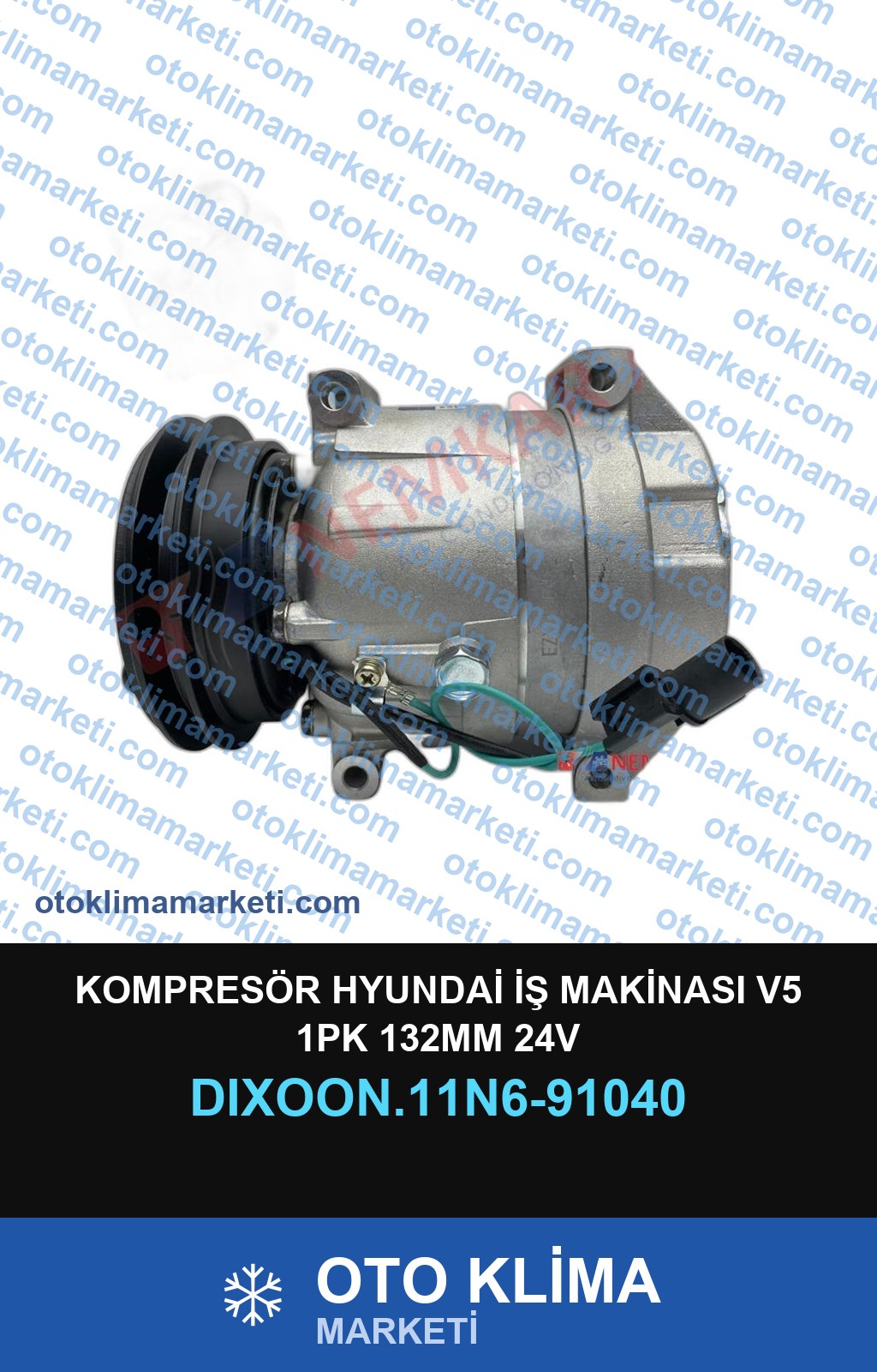 KOMPRESÖR HYUNDAİ İŞ MAKİNASI V5 1PK 132MM 24V