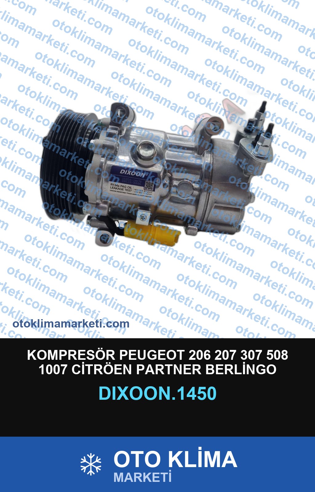 KOMPRESÖR PEUGEOT 206 207 307 508 1007 CİTRÖEN PARTNER BERLİNGO BİPPER NEMO C2 C3 119MM 6PK