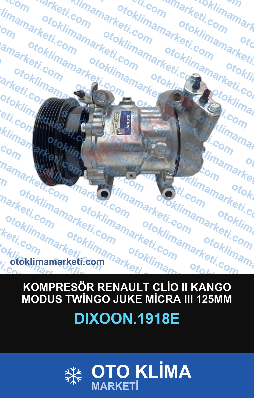 KOMPRESÖR RENAULT CLİO II KANGO MODUS TWİNGO JUKE MİCRA III 125MM 6PK