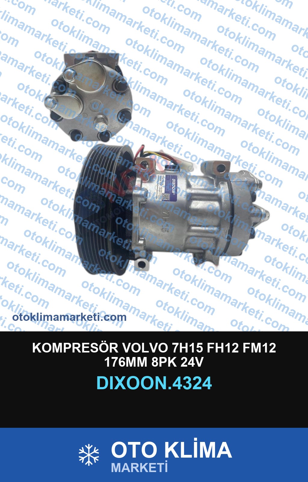 KOMPRESÖR VOLVO 7H15 FH12 FM12 176MM 8PK 24V