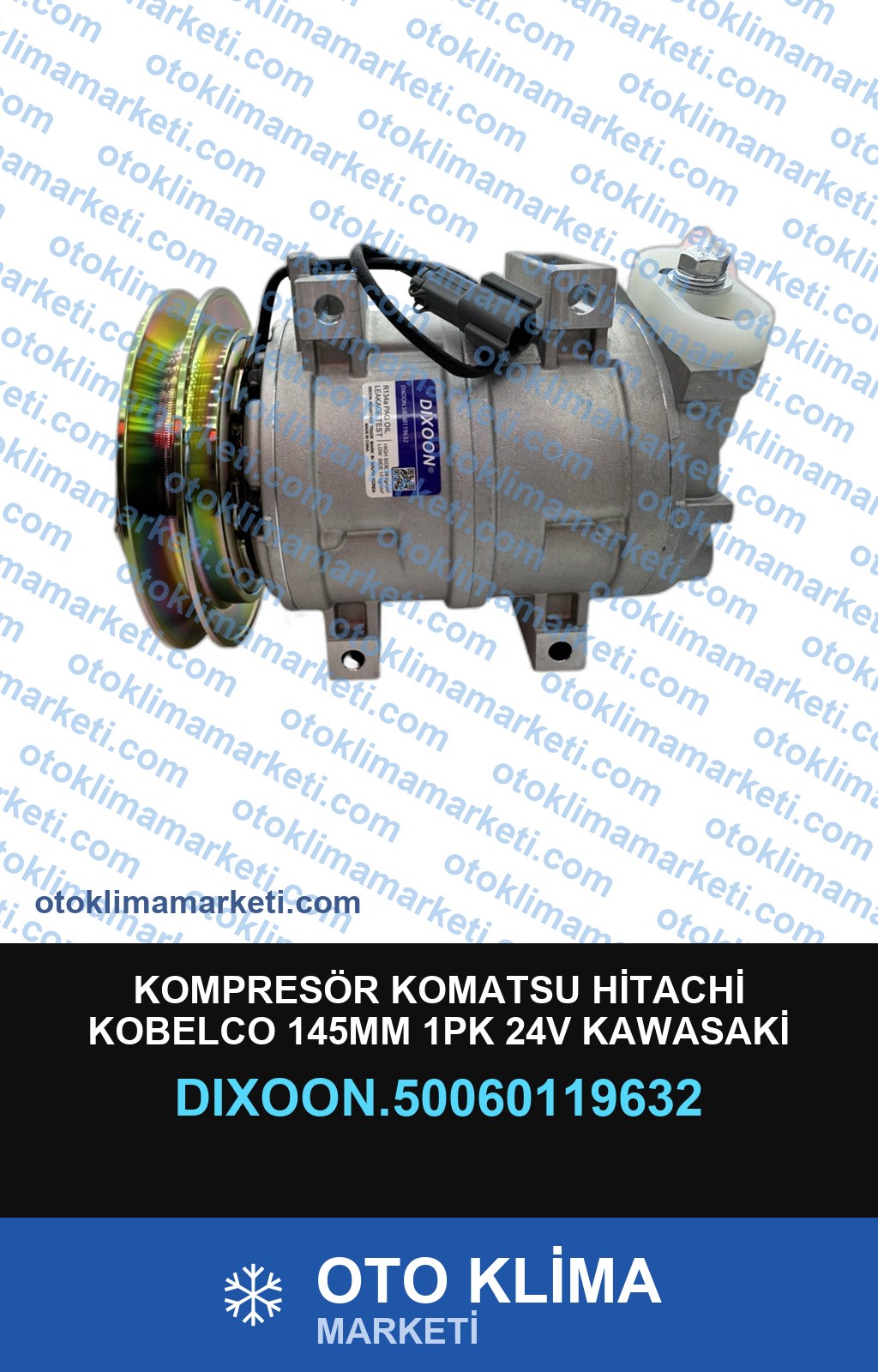 KOMPRESÖR KOMATSU HİTACHİ KOBELCO 145MM 1PK 24V KAWASAKİ JOHN DEERE KOBELCO