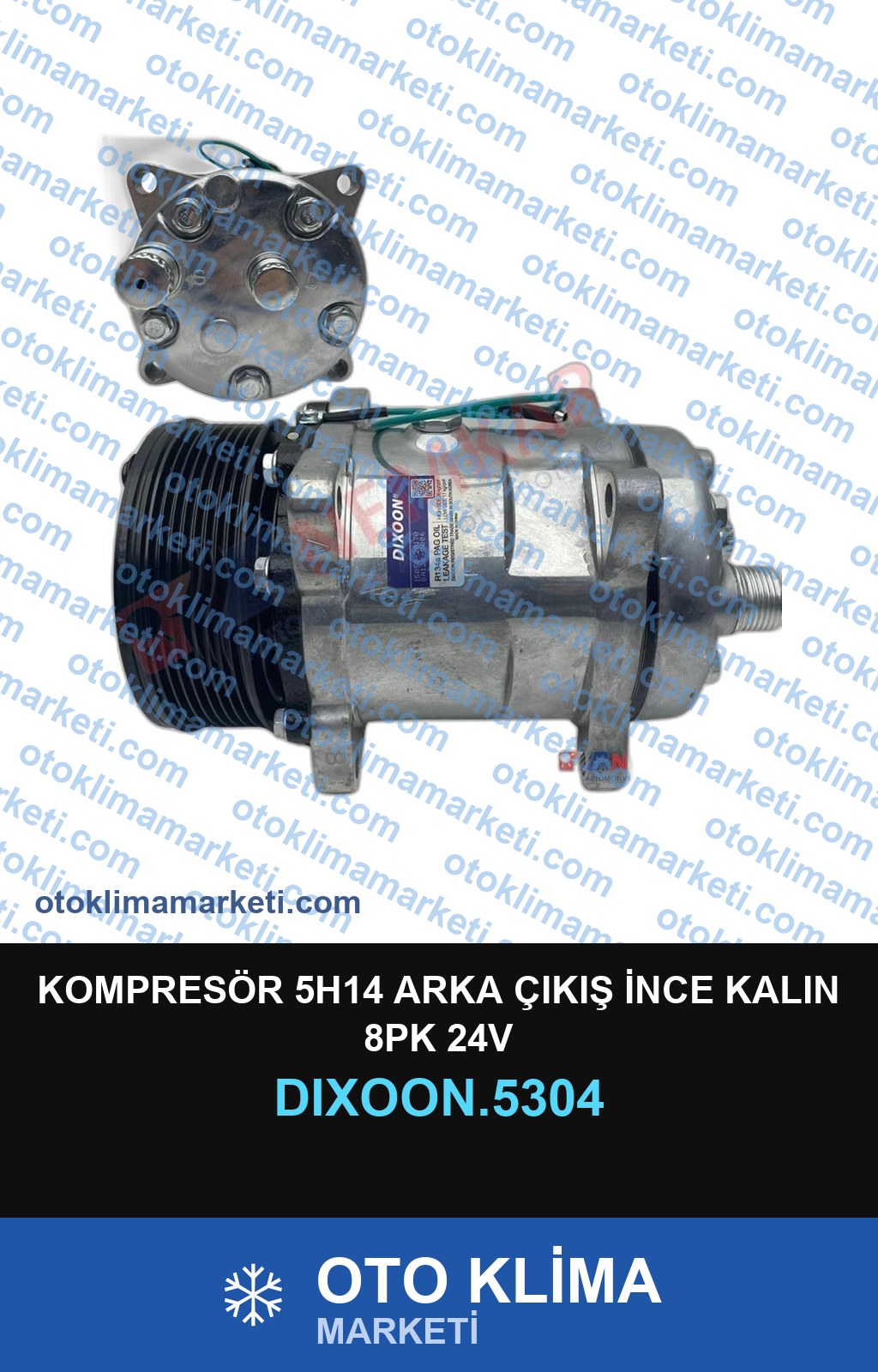 KOMPRESÖR 5H14 ARKA ÇIKIŞ İNCE KALIN 8PK 24V