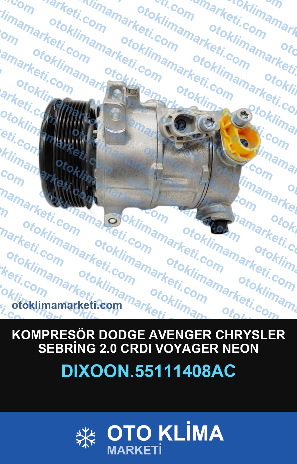 KOMPRESÖR DODGE AVENGER CHRYSLER SEBRİNG 2.0 CRDI VOYAGER NEON LİBERTY DODGE RAM DURANGO 6PK