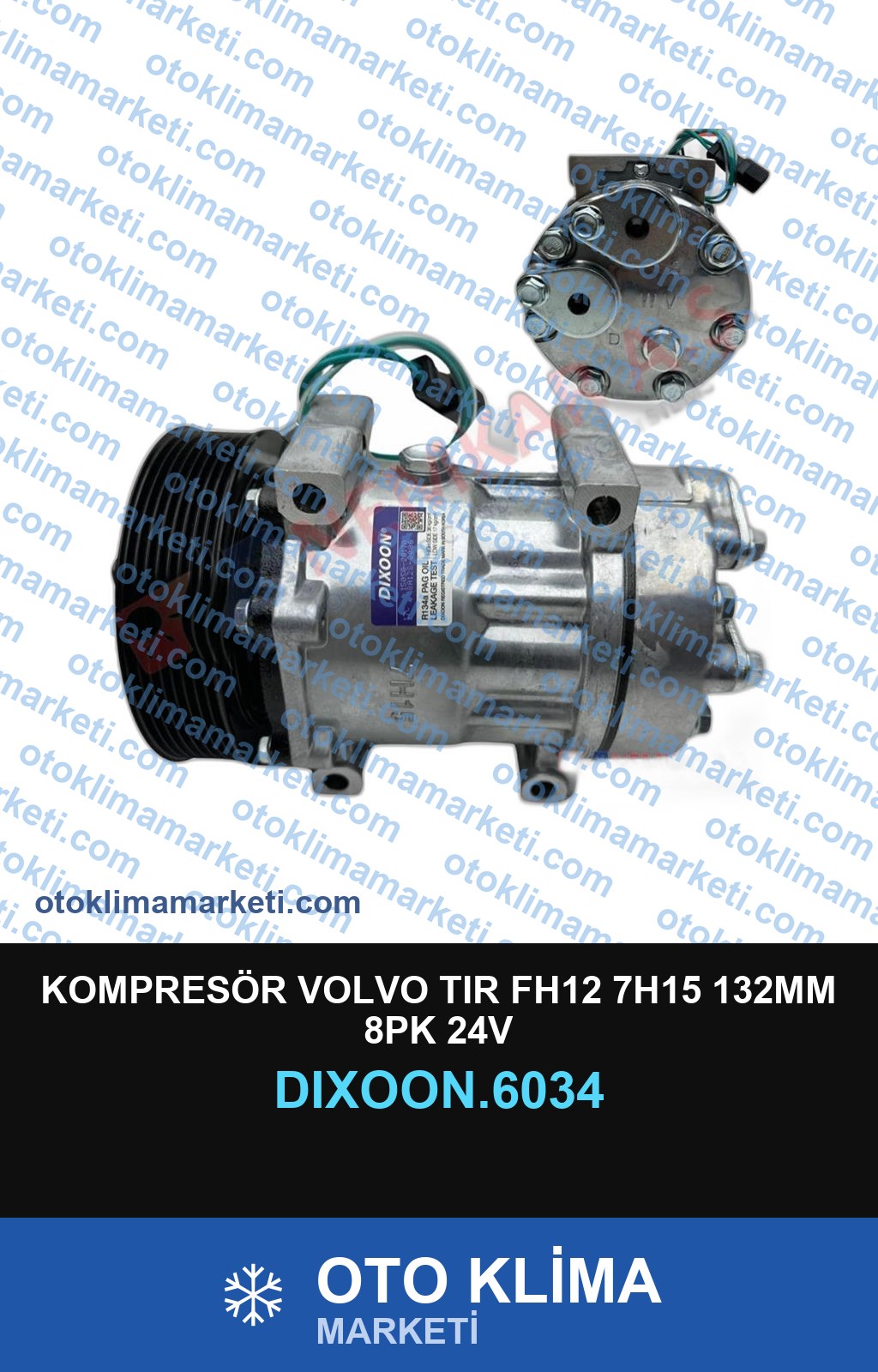 KOMPRESÖR VOLVO TIR FH12 7H15 132MM 8PK 24V