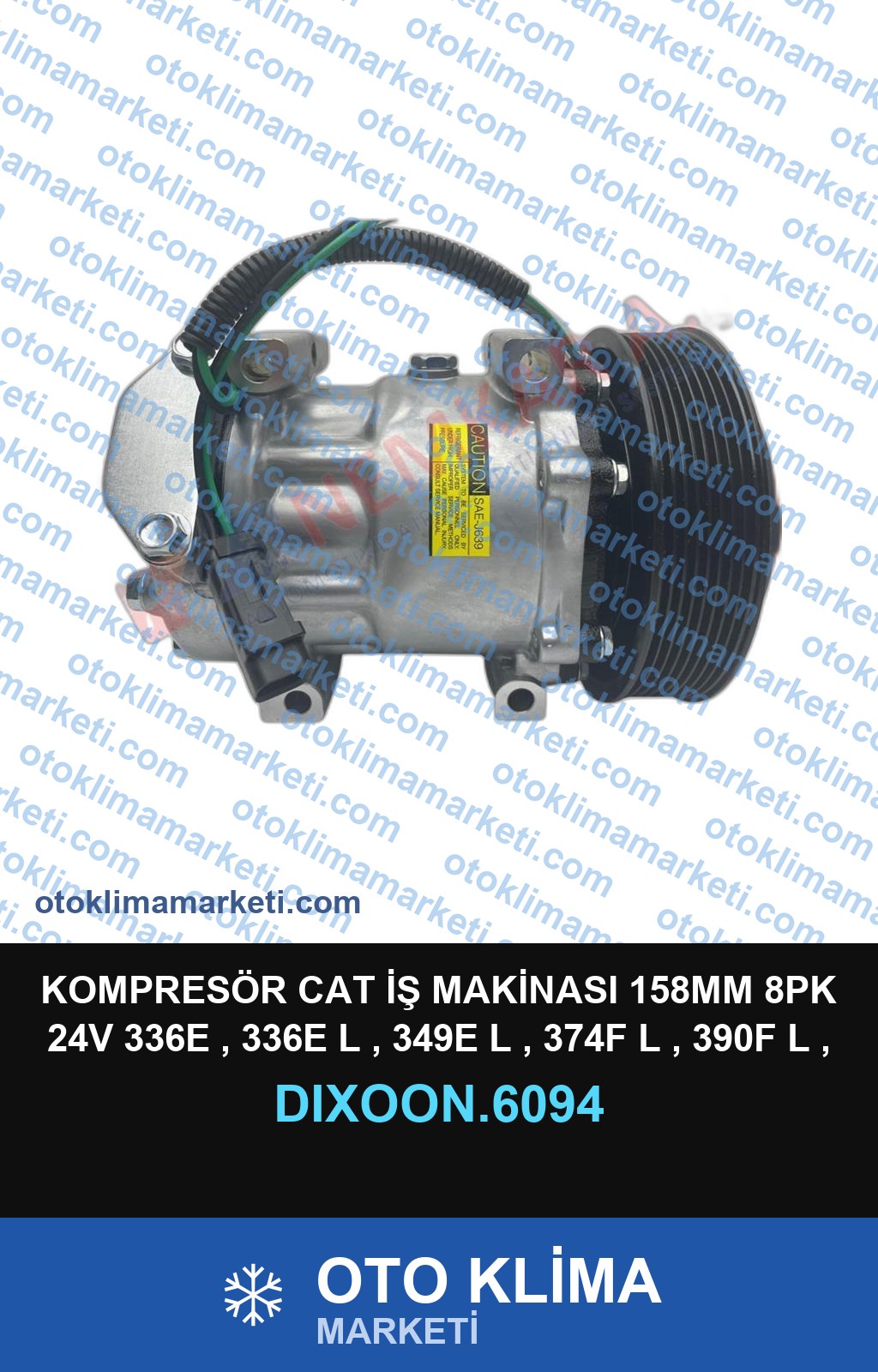 KOMPRESÖR CAT İŞ MAKİNASI 158MM 8PK 24V 336E , 336E L , 349E L , 374F L , 390F L , 568