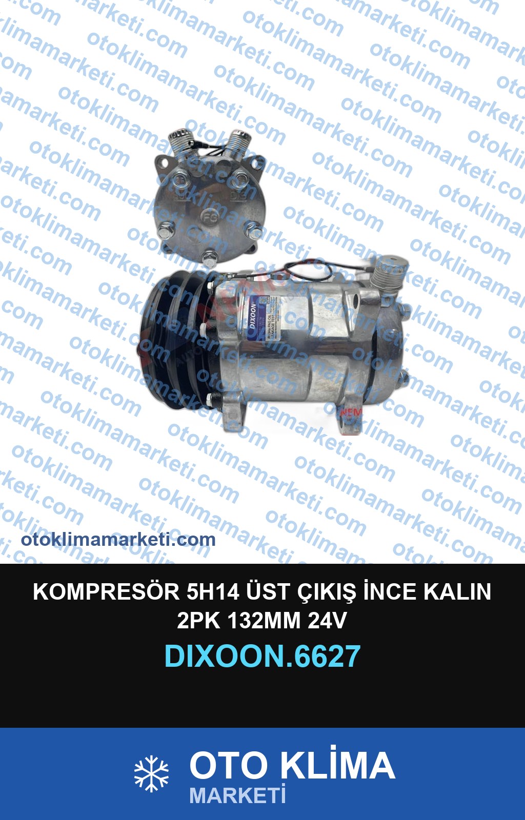 KOMPRESÖR 5H14 ÜST ÇIKIŞ İNCE KALIN 2PK 132MM 24V