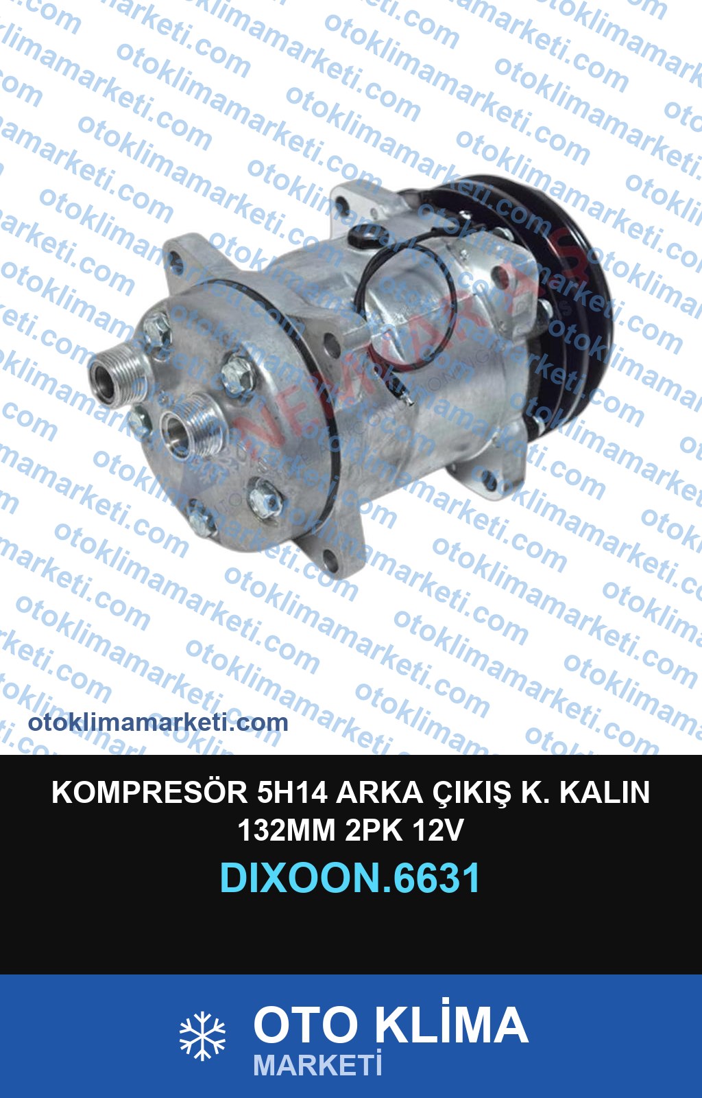 KOMPRESÖR 5H14 ARKA ÇIKIŞ K. KALIN 132MM 2PK 12V