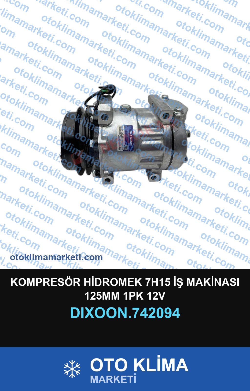 KOMPRESÖR HİDROMEK 7H15 İŞ MAKİNASI 125MM 1PK 12V