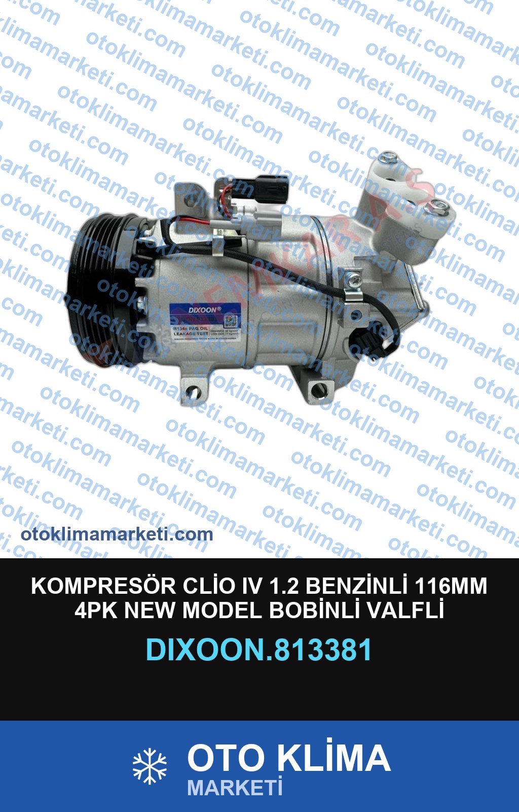 KOMPRESÖR CLİO IV 1.2 BENZİNLİ 116MM 4PK NEW MODEL BOBİNLİ VALFLİ