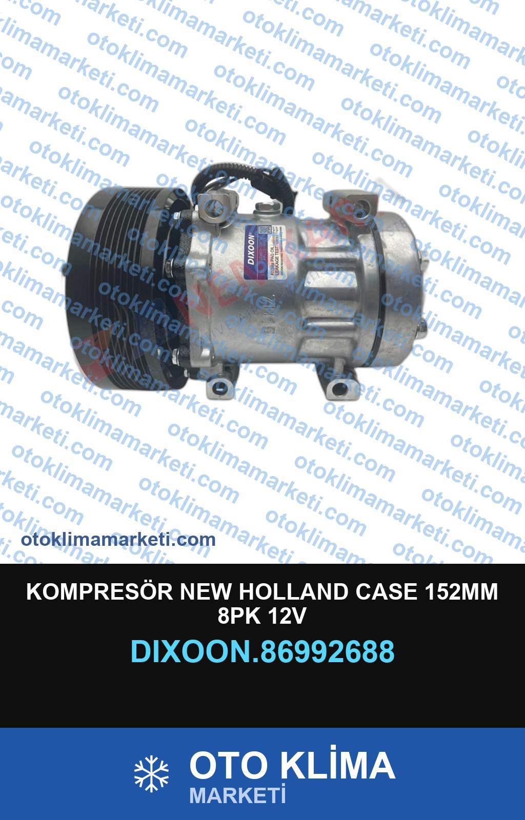 KOMPRESÖR NEW HOLLAND CASE 152MM 8PK 12V