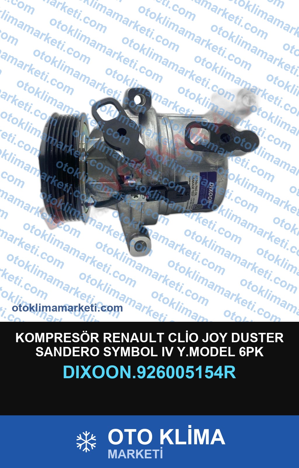KOMPRESÖR RENAULT CLİO JOY DUSTER SANDERO SYMBOL IV Y.MODEL 6PK
