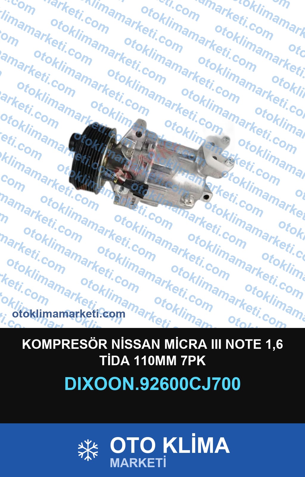 KOMPRESÖR NİSSAN MİCRA III NOTE 1,6 TİDA 110MM 7PK