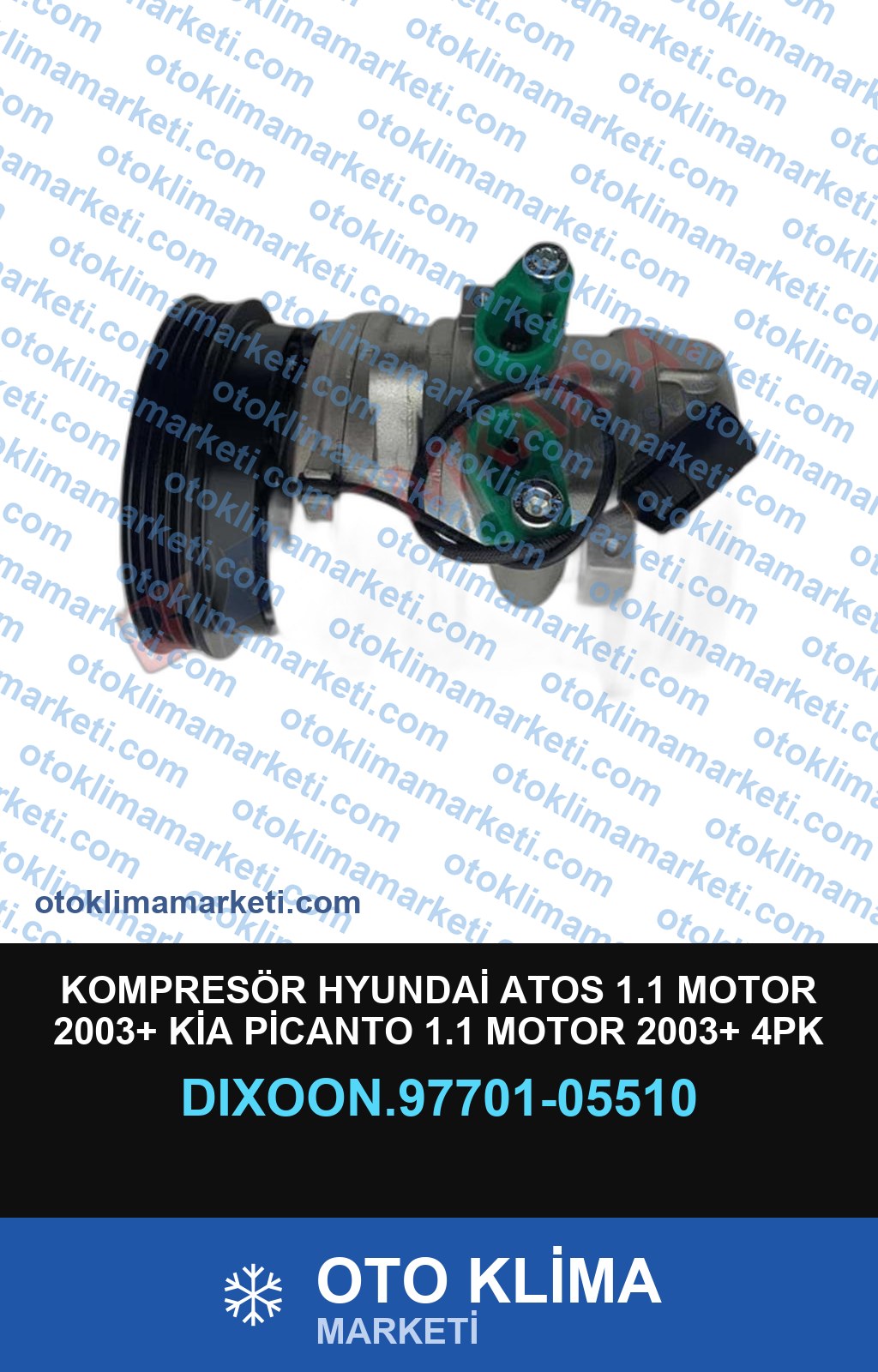 KOMPRESÖR HYUNDAİ ATOS 1.1 MOTOR 2003+ KİA PİCANTO 1.1 MOTOR 2003+ 4PK 112MM