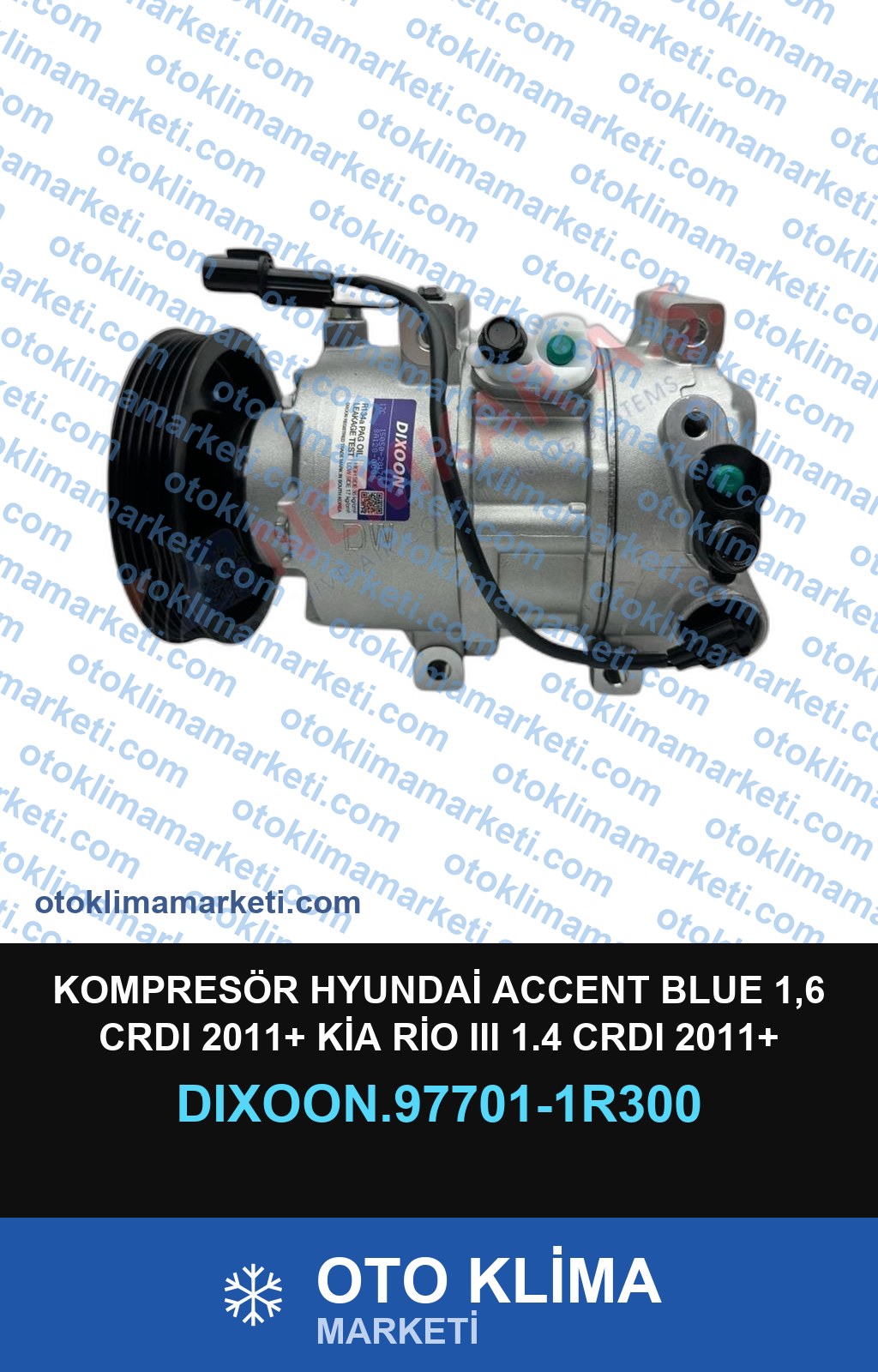 KOMPRESÖR HYUNDAİ ACCENT BLUE 1,6 CRDI 2011+ KİA RİO III 1.4 CRDI 2011+ 123MM 5PK
