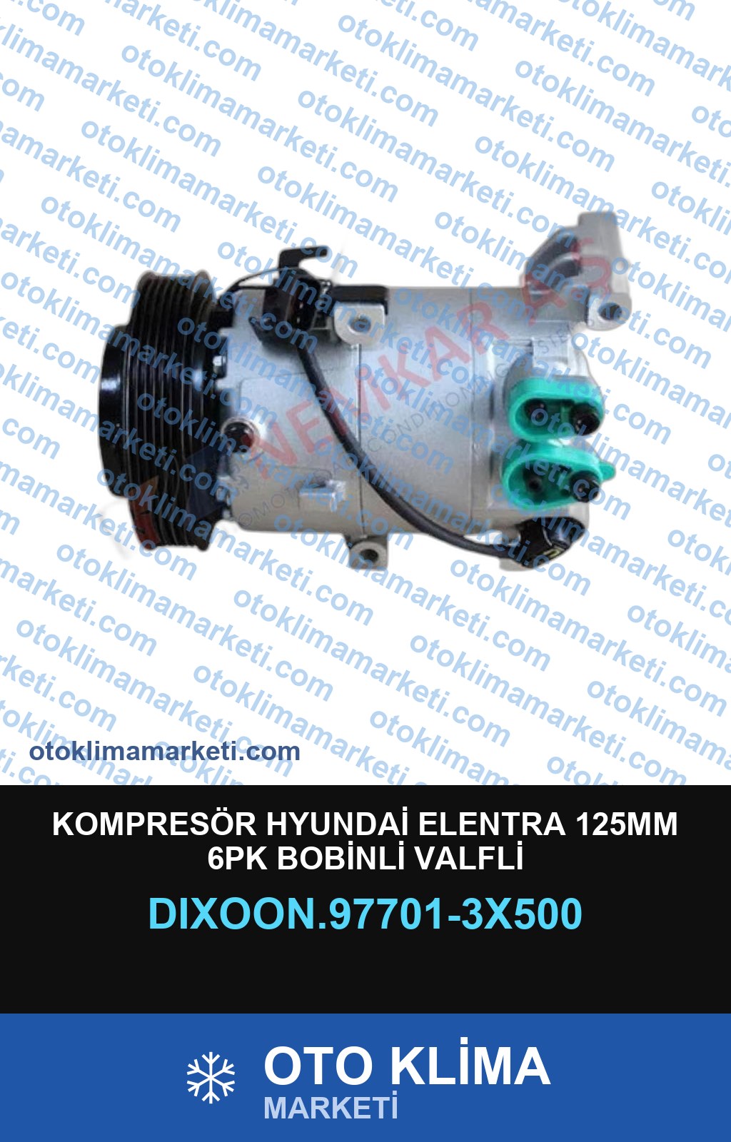 KOMPRESÖR HYUNDAİ ELENTRA 125MM 6PK BOBİNLİ VALFLİ
