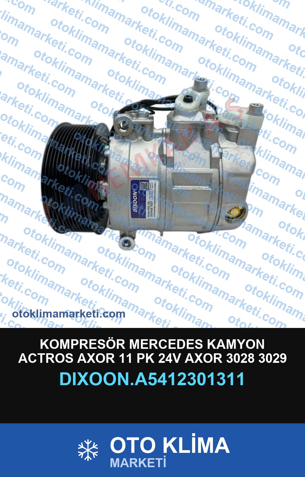 KOMPRESÖR MERCEDES KAMYON ACTROS AXOR 11 PK 24V AXOR 3028 3029 SERİSİ