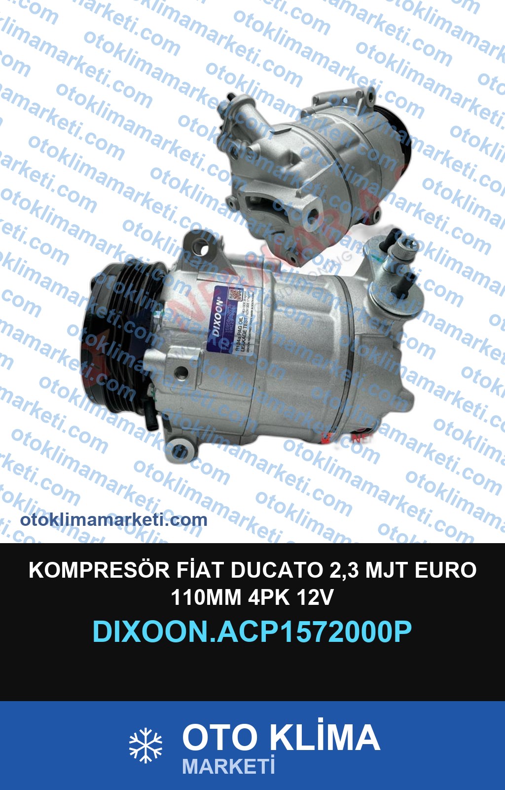 KOMPRESÖR FİAT DUCATO 2,3 MJT EURO 110MM 4PK 12V